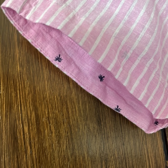 Pink striped linen/cotton blend shirt - Picture 5 of 13